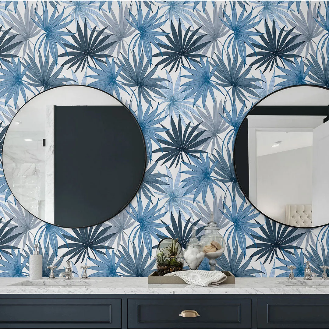 Tropic Palm Toss Peel-and-Stick Luxe Haven Wallpaper