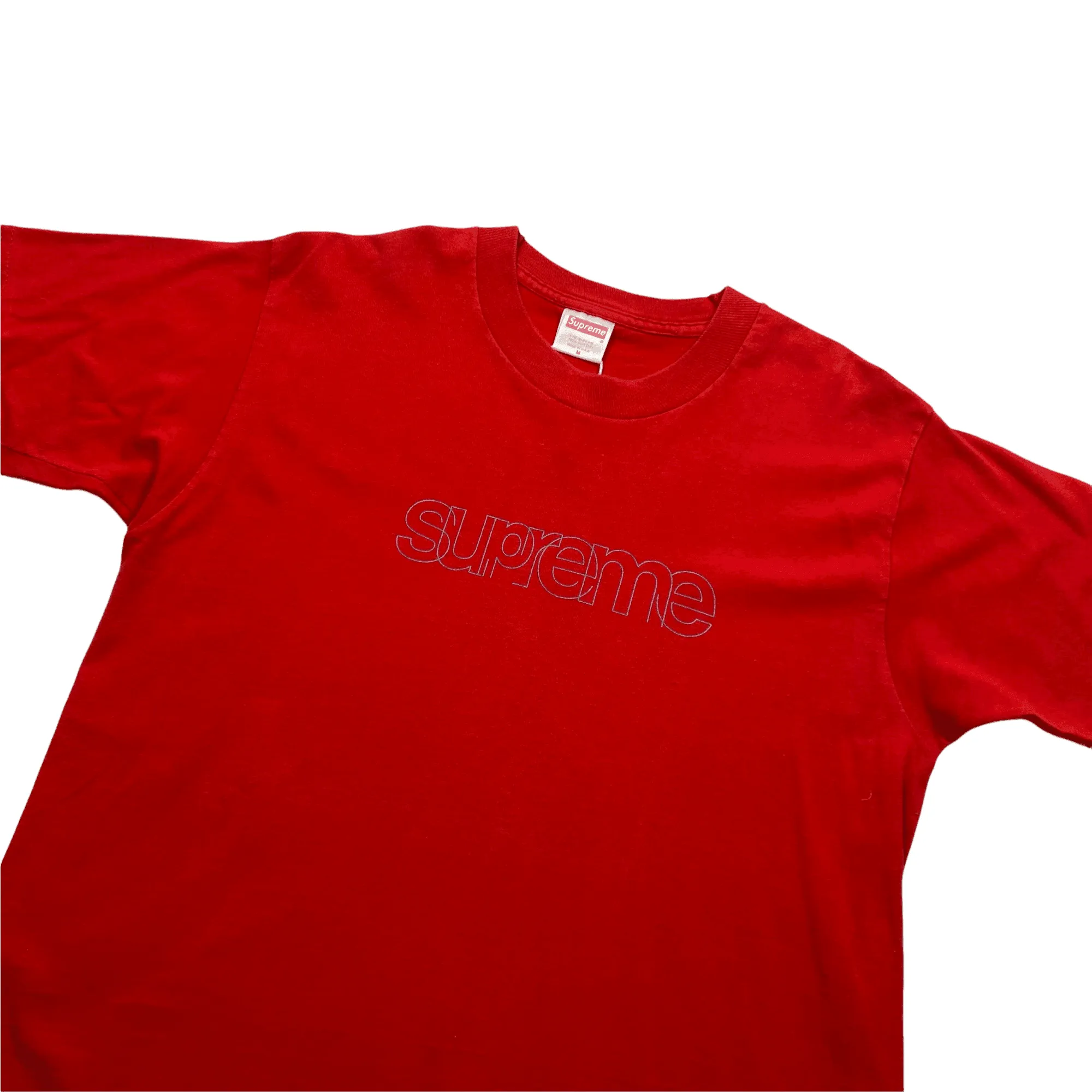 Vintage 1999 Red Supreme x Bauhaus Stencil Logo Tee - Medium