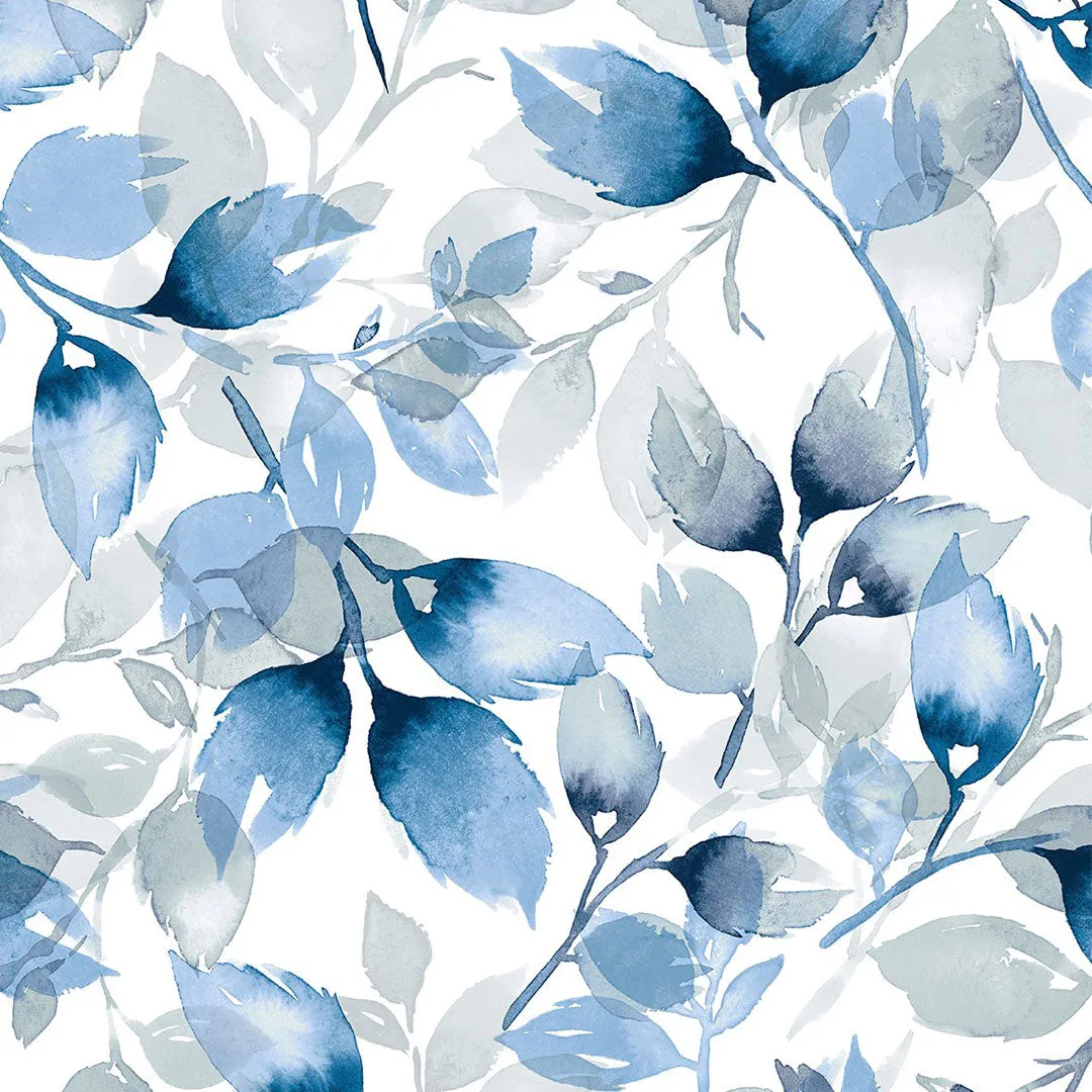 Watercolor Tossed Leaves Peel-and-Stick Luxe Haven Wallpaper