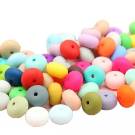 Wholesale 100PCS 14MM Candy Color Silicone Beads