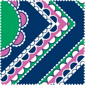 Willoughby Cotton Sateen Navy/Green